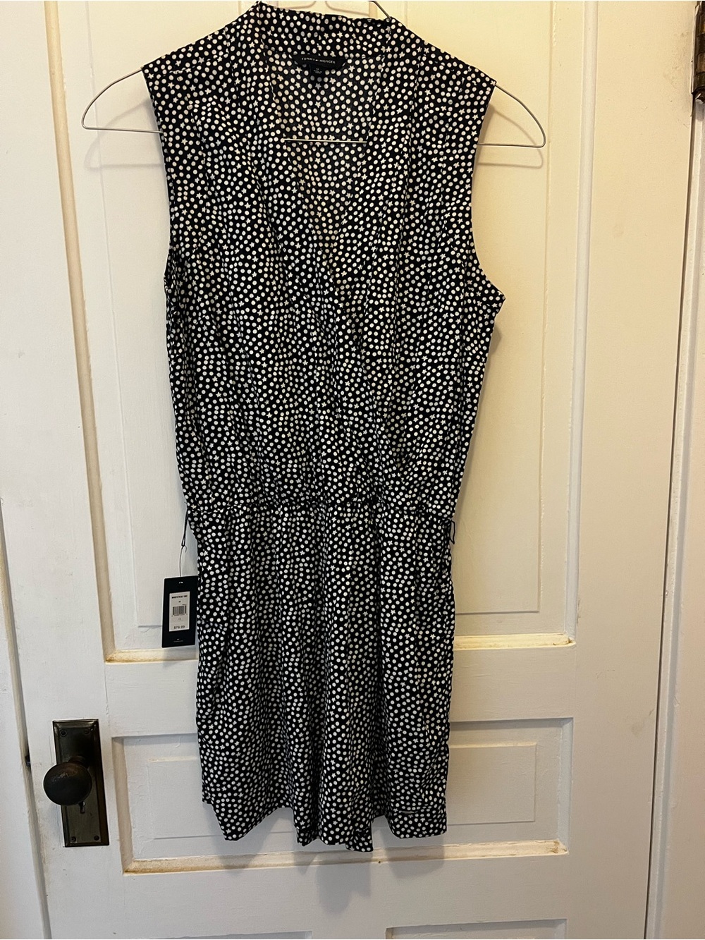 Sleeveless Black and White Polka Dot Dress - Classic Women's Summer Dress